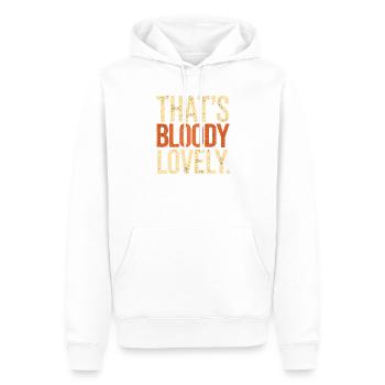 Audacieux Sanglant Charmant Drôle Dicton Britannique, Royaume-Uni - Sweat à capuche Premium bio Homme - blanc - Devant - Nico (187cm)