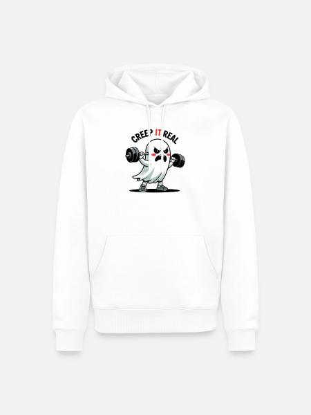 Creep It Real Ghost Lift - Men’s Premium Organic Hoodie - white