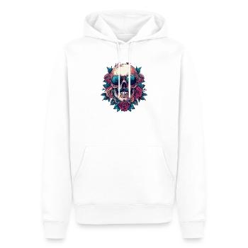 Squelette coloré - Sweat à capuche Premium bio Homme - blanc - Devant - Nico (187cm)