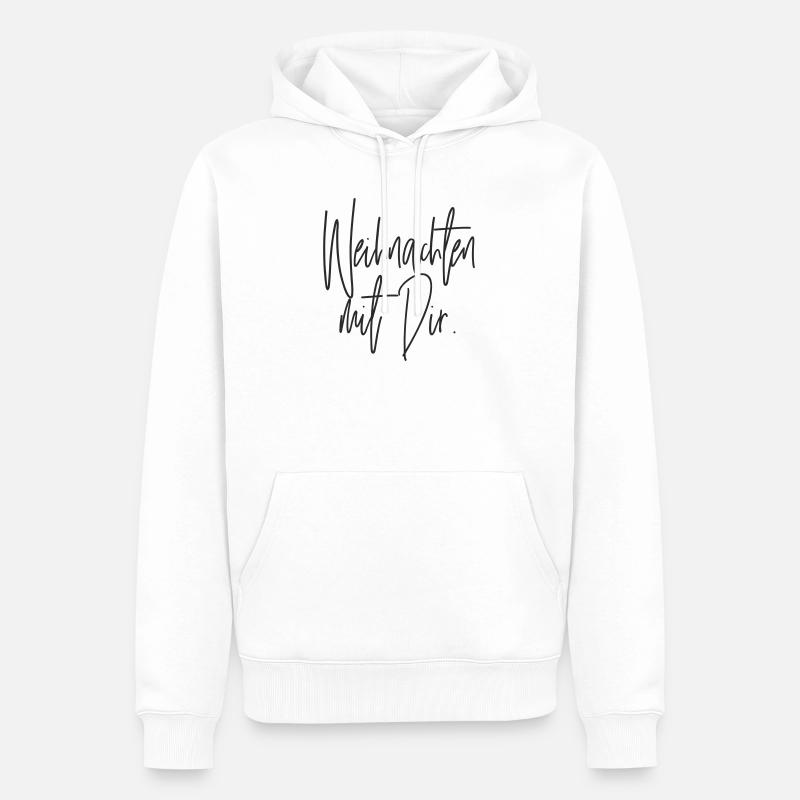Weihnachten mit Dir Handschrift - Männer Premium Bio Hoodie - Weiß