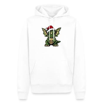 Dinosaure tricératops Noël - Sweat à capuche Premium bio Homme - blanc - Devant - Nico (187cm)