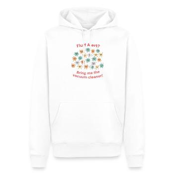 Fluff Alarm: Bring den Staubsauger! - Männer Premium Bio Hoodie - Weiß - Vorne - Nico (187cm)