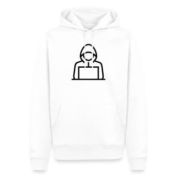 hacker - Sweat à capuche Premium bio Homme - blanc - Devant - Nico (187cm)