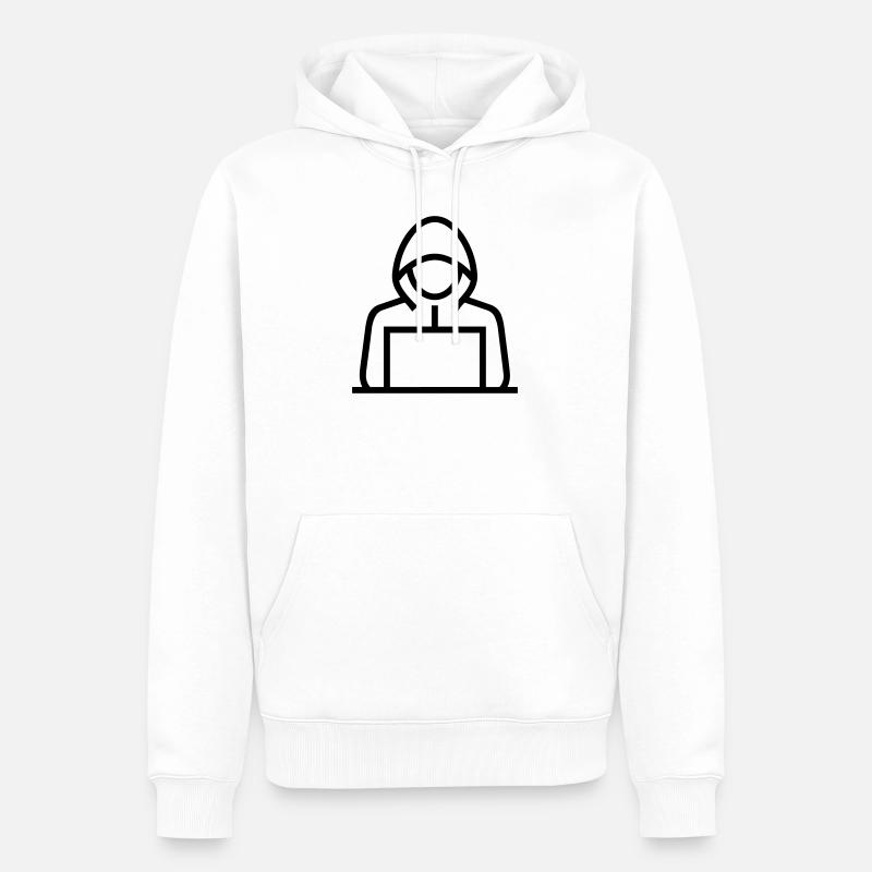 hacker - Sweat à capuche Premium bio Homme - blanc
