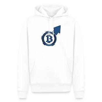 Bitcoin Bull Run Arrow To The Moon - Sweat à capuche Premium bio Homme - blanc - Devant - Nico (187cm)