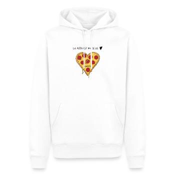 Coeur pizza Valentins - Sweat à capuche Premium bio Homme - blanc - Devant - Nico (187cm)