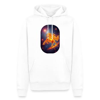Signe du zodiaque Cheval de Feu Doré Ciel étoilé - Sweat à capuche Premium bio Homme - blanc - Devant - Nico (187cm)
