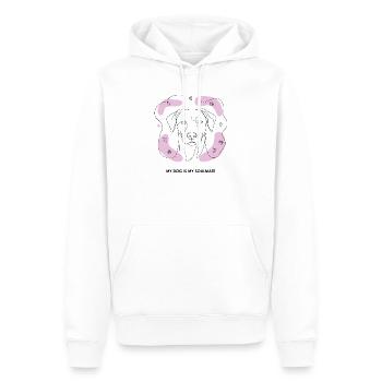 Dessin de lignes d’âmes sœurs de chien - Sweat à capuche Premium bio Homme - blanc - Devant - Nico (187cm)