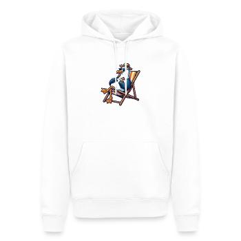 Mouette Lounge de plage - Sweat à capuche Premium bio Homme - blanc - Devant - Nico (187cm)
