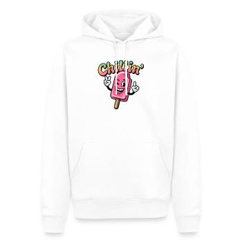 Dessin animé rétro Chillin Pink Popsicle - Sweat à capuche Premium bio Homme - blanc - Devant - Nico (187cm)