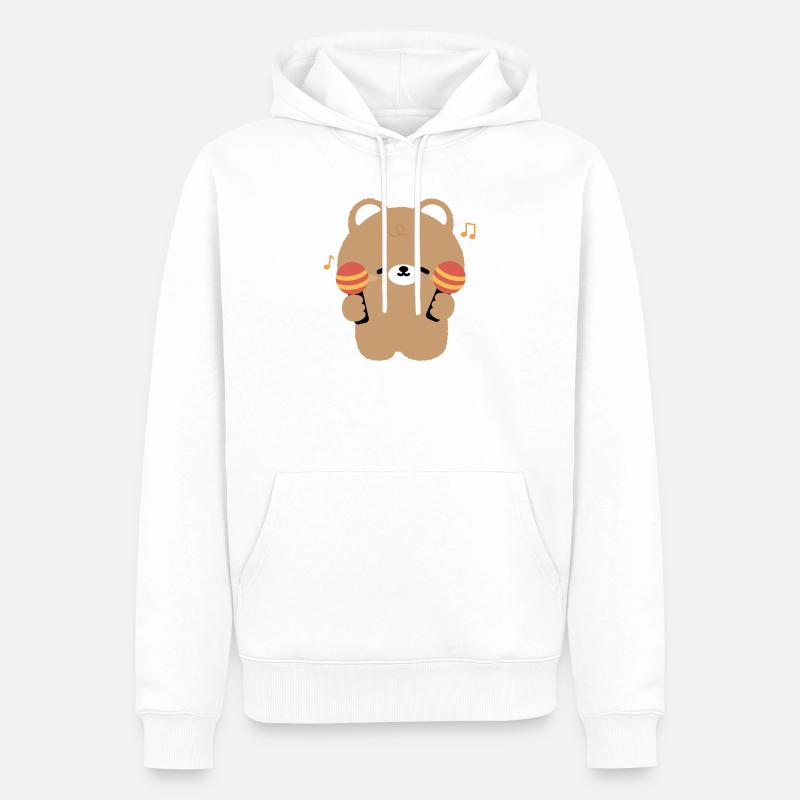 Bear Maraca Beat - Sweat à capuche Premium bio Homme - blanc
