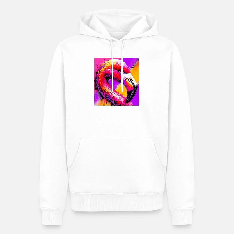 Flamant - Sweat à capuche Premium bio Homme - blanc