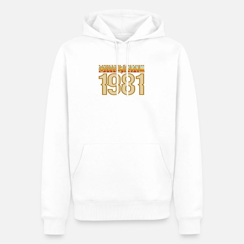 1981 Retro Original - Sweat à capuche Premium bio Homme - blanc