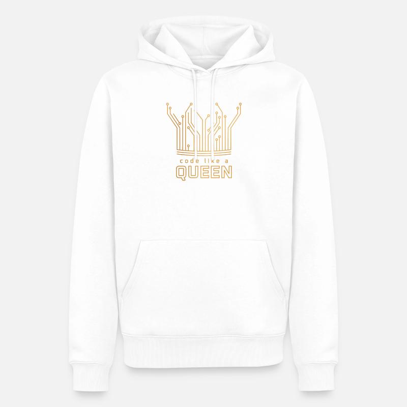 Code comme une reine - Sweat à capuche Premium bio Homme - blanc