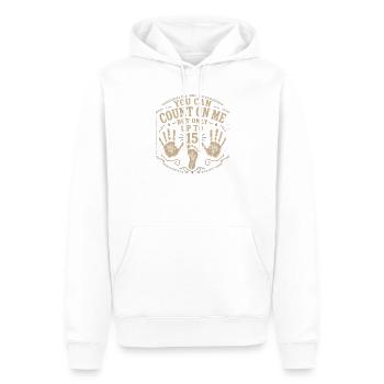 Auf mich ist Verlass, aber nur bis zu einer Beinam - Männer Premium Bio Hoodie - Weiß - Vorne - Nico (187cm)