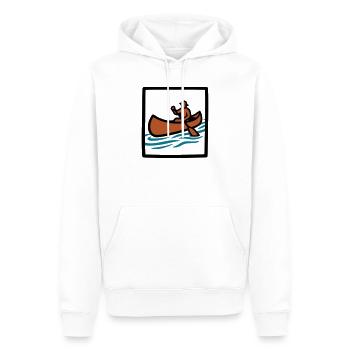 Icône du badge du pagayeur de canoë - Sweat à capuche Premium bio Homme - blanc - Devant - Nico (187cm)