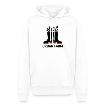 Urban Farm Gummistiefel Logo - Männer Premium Bio Hoodie - Weiß - Vorne - Nico (187cm)