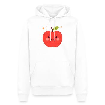 Funny Red Kawaii Apple – Cute Fruit - Men’s Premium Organic Hoodie - white - Front - Nico (187cm)