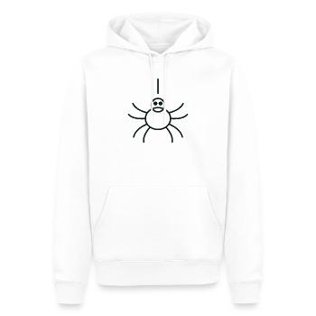 Araignée Linéaire Minimaliste - Sweat à capuche Premium bio Homme - blanc - Devant - Nico (187cm)