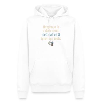 Chambre noire, café et ignorance - Sweat à capuche Premium bio Homme - blanc - Devant - Nico (187cm)