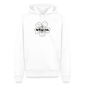 Fleur d’argent – L’argent ne pousse pas sur les arbres Design - Sweat à capuche Premium bio Homme - blanc - Devant - Nico (187cm)
