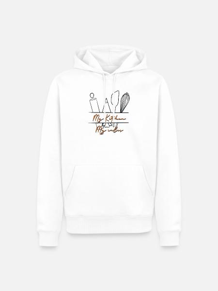 My Kitchen My Rules - Männer Premium Bio Hoodie - Weiß