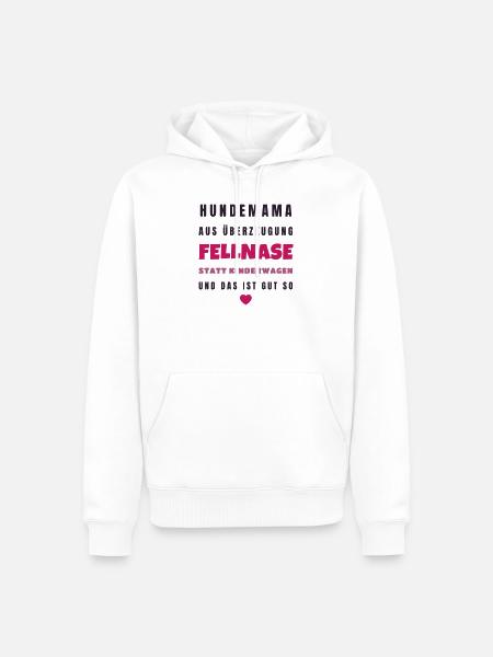 Hundemama Fellnase statt Kinderwagen - Geschenk - Männer Premium Bio Hoodie - Weiß