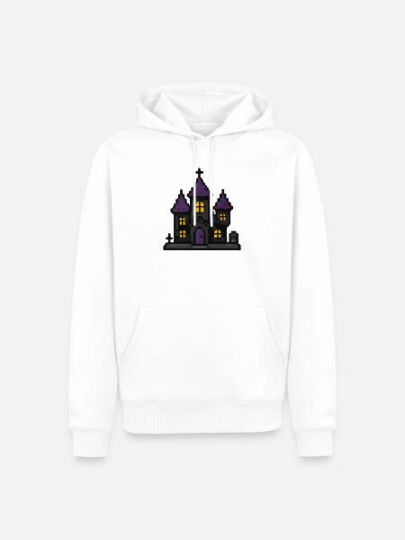 Purpurnacht-Spukhaus - Männer Premium Bio Hoodie - Weiß