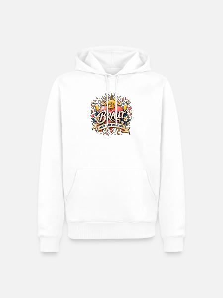 Braut – Heute feiern wir Zukunft - Männer Premium Bio Hoodie - Weiß