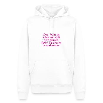 Gegen Rechts: Der listige Fuchs gegen Faschismus - Männer Premium Bio Hoodie - Weiß - Vorne - Nico (187cm)