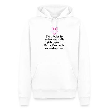 Zeichen setzen Gegen Rechts - FCK NZS - NO AFD - Männer Premium Bio Hoodie - Weiß - Vorne - Nico (187cm)