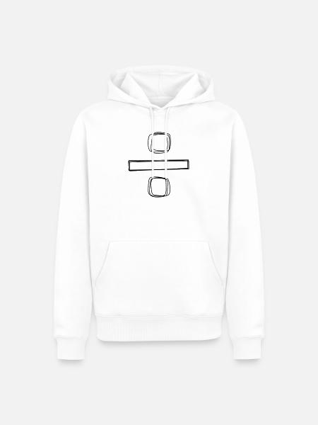 Geteiltzeichen handgezeichnet - Männer Premium Bio Hoodie - Weiß