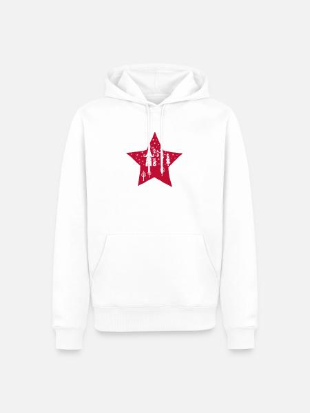 Stern_mit_Haus - Männer Premium Bio Hoodie - Weiß