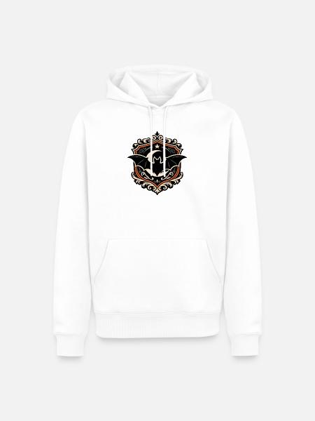 Dunkles Fledermaus Emblem - Männer Premium Bio Hoodie - Weiß