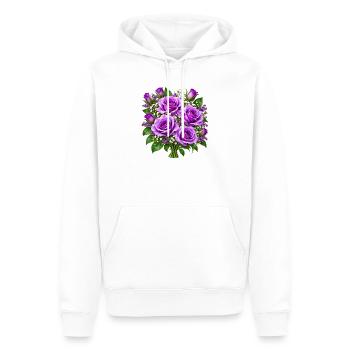 Lavendelrosen-Straußdruck - Männer Premium Bio Hoodie - Weiß - Vorne - Nico (187cm)