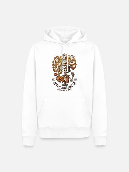 Retro Halloween Skelett-Gruseltränke - Männer Premium Bio Hoodie - Weiß