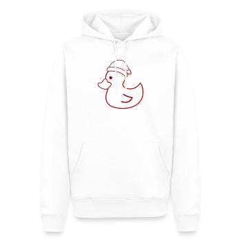 Weihnachtsente Silhouette mit Mütze - Männer Premium Bio Hoodie - Weiß - Vorne - Nico (187cm)