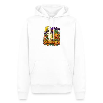 Snailoween – Kürbisschnecke - Männer Premium Bio Hoodie - Weiß - Vorne - Nico (187cm)