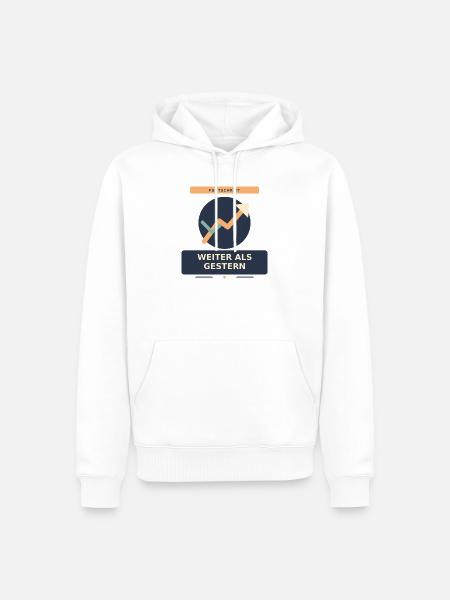 Weiter als gestern - Männer Premium Bio Hoodie - Weiß
