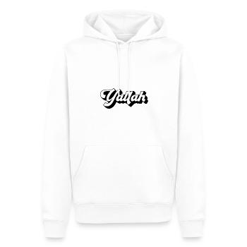 Yallah Arabe | Les cadeaux arabes de Yallah Habibi - Sweat à capuche Premium bio Homme - blanc - Devant - Nico (187cm)