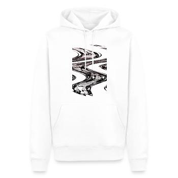 Résumé n° 54 (route goudronnée) - Sweat à capuche Premium bio Homme - blanc - Devant - Nico (187cm)