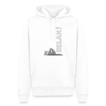 Relax Katze Yoga Gymnastik chillen Meditation - Männer Premium Bio Hoodie - Weiß - Vorne - Nico (187cm)