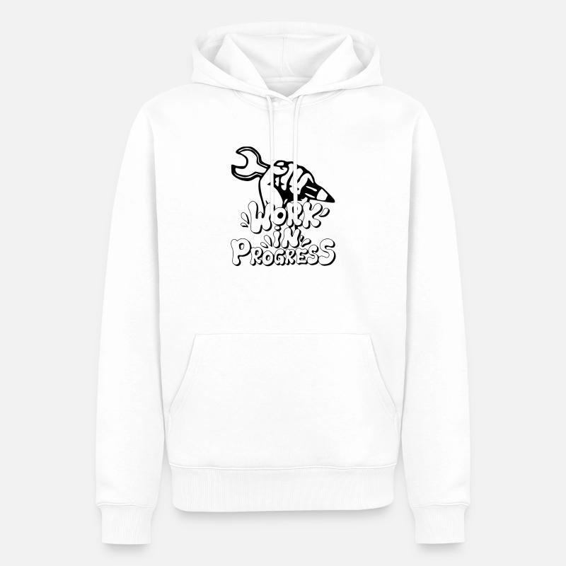 WorkInProgress - Männer Premium Bio Hoodie - Weiß