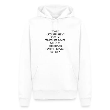 Die Reise von tausend Meilen - Männer Premium Bio Hoodie - Weiß - Vorne - Nico (187cm)