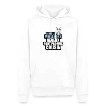 les meilleurs neveux sont promus cousin - Sweat à capuche Premium bio Homme - blanc - Devant - Nico (187cm)