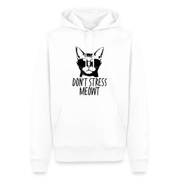 Don't stress meowt - Funny cat saying - Men’s Premium Organic Hoodie - white - Front - Nico (187cm)