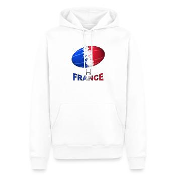 rugby - Männer Premium Bio Hoodie - Weiß - Vorne - Nico (187cm)