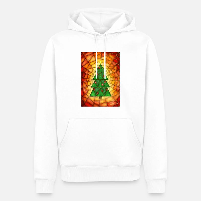 Weihnachtsbaum im Tiffany Stil - Männer Premium Bio Hoodie - Weiß