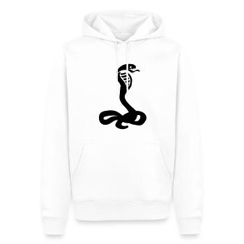 Cobra serpent - Sweat à capuche Premium bio Homme - blanc - Devant - Nico (187cm)