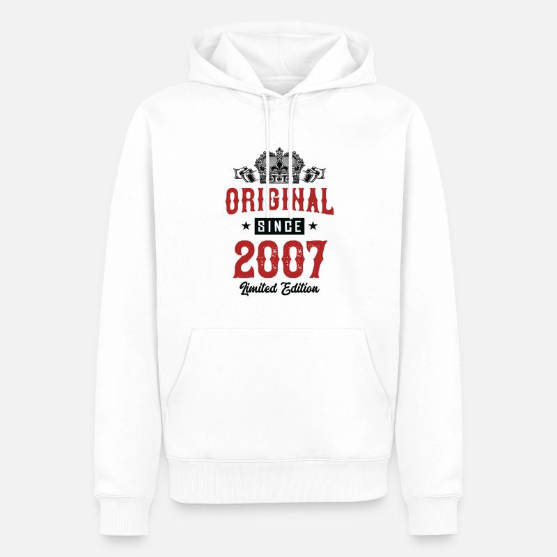 Édition limitée 2007 - Sweat à capuche Premium bio Homme - blanc